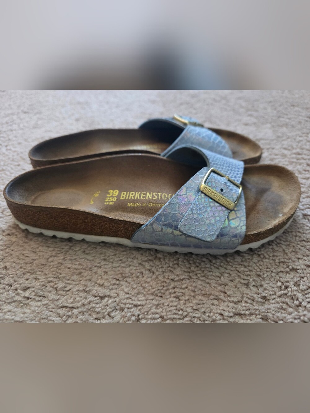 Birkenstock Madrid snakeskin print sandals Sz 39 8-8.5